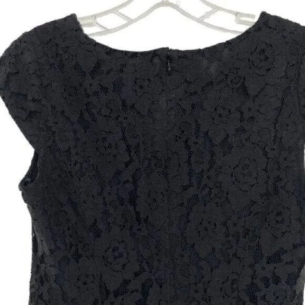 J Crew Black Floral Lace Sheath Dress